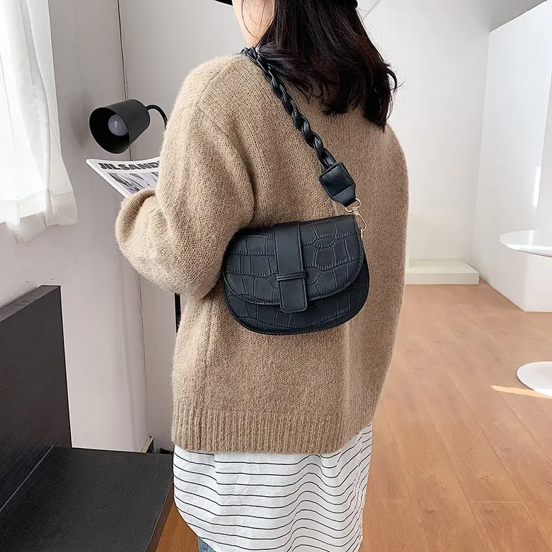 

Женская сумка из искусственной кожи, брендовые дизайнерские женские сумки на плечо, сумка 2021, новая модная простая сумка, кошелек для девуше...