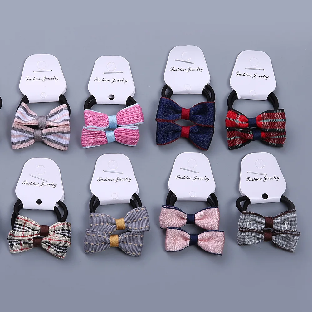 2 шт. мини банты для волос резиновые эластичные резинки маленьких девочек конский