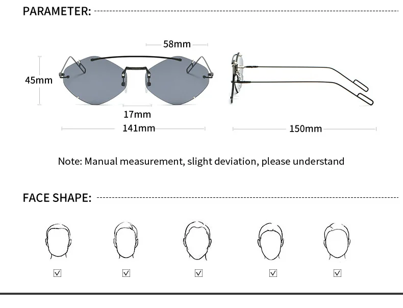 

Rimless Paw Lens Alloy Sunglasses For Women Luxury Brand Black Chic Sun Glasses Men Square Claw Clear Lens Shades Vintage Yellow