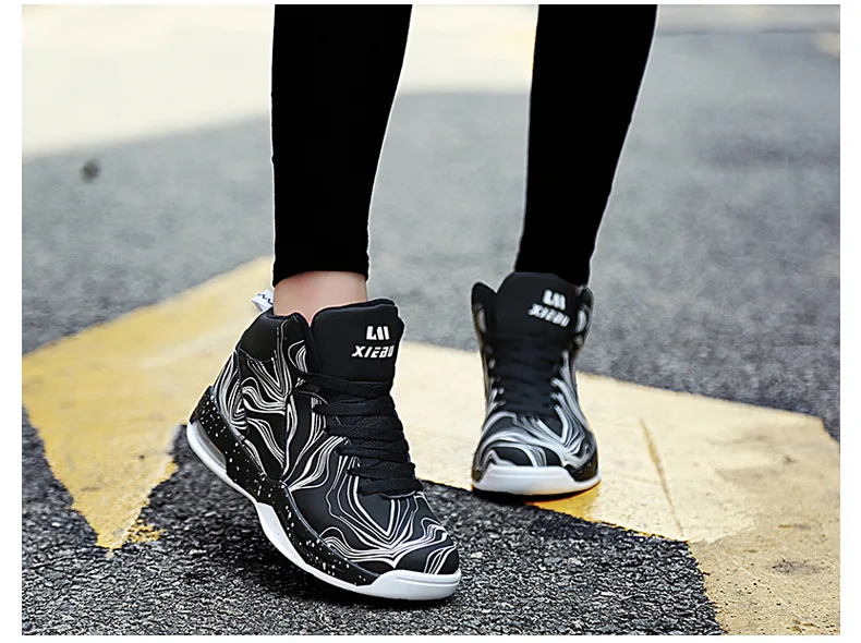 Jordan shoes high help couple night light basketball shoes shock-absorbing anti-slip wear-resistant combat boots sneakers
