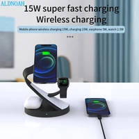 15w magnetic 5 in 1 qi wireless charger dock for iphone 13 12 pro max induction fast charging station for iwatch 7 6 5 4 airpods