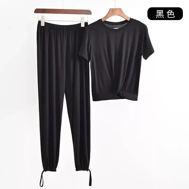 Пижама из модала для женщин одежда сна летние свободные штаны пижама однотонная