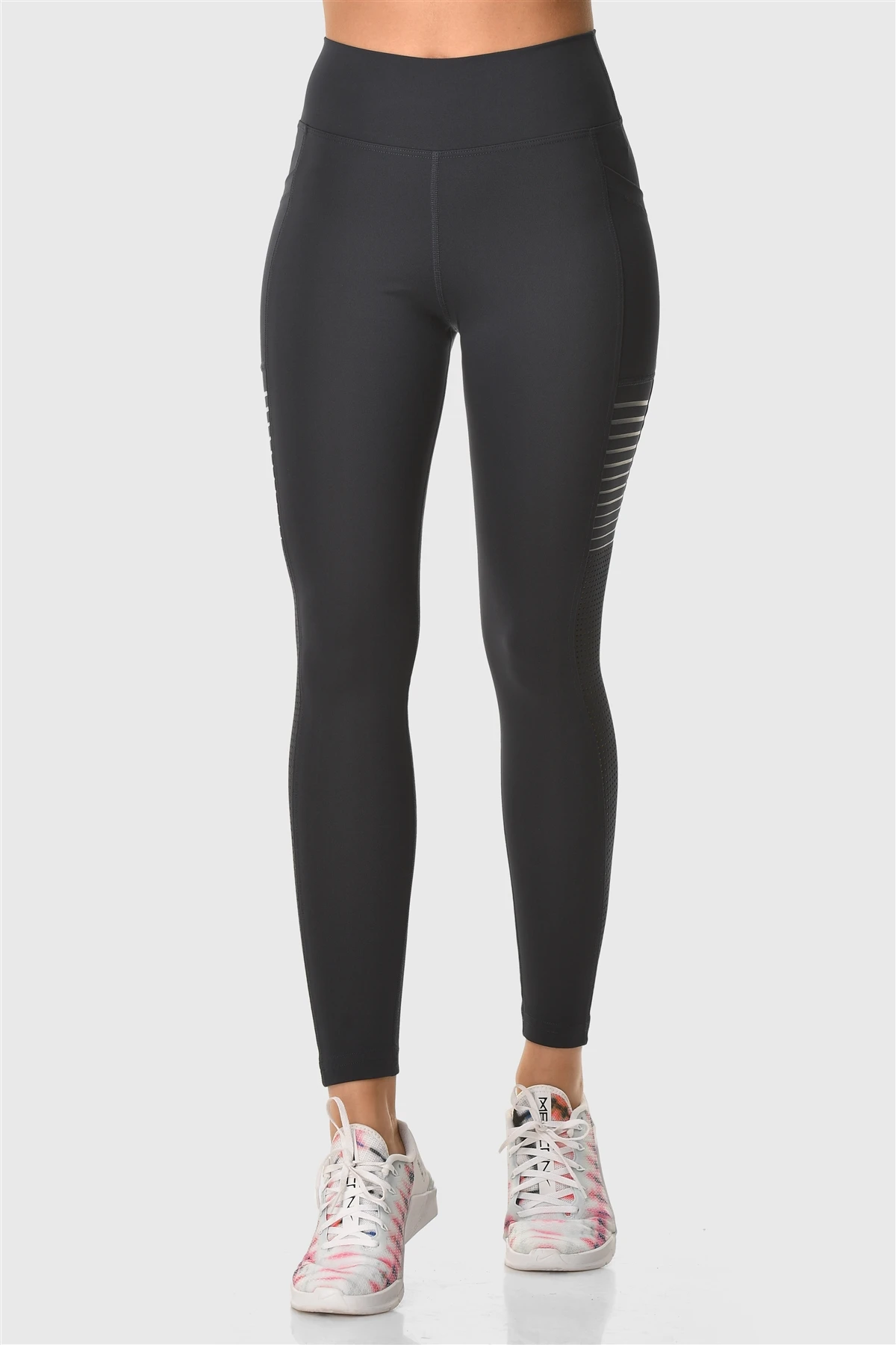 Superstacy Laser Cut Pocket High Waist Dark Blue Sports Leggings