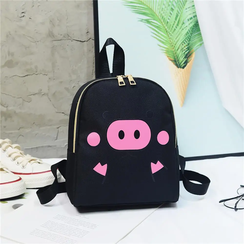 B Women Rucksack Teenagers Backpack Nylon School Bags for Girls Cartoon Pig Square Satchel Light Shoulder Bag Mochila Mujer - Цвет: B