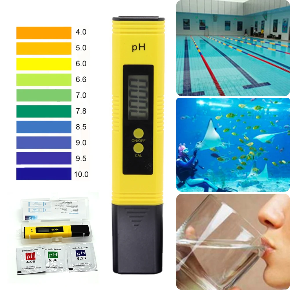 PH-метр 0,01 PH Высокоточный тестер качества воды с диапазоном измерения 0-14 PH, подходит для аквариума, бассейна