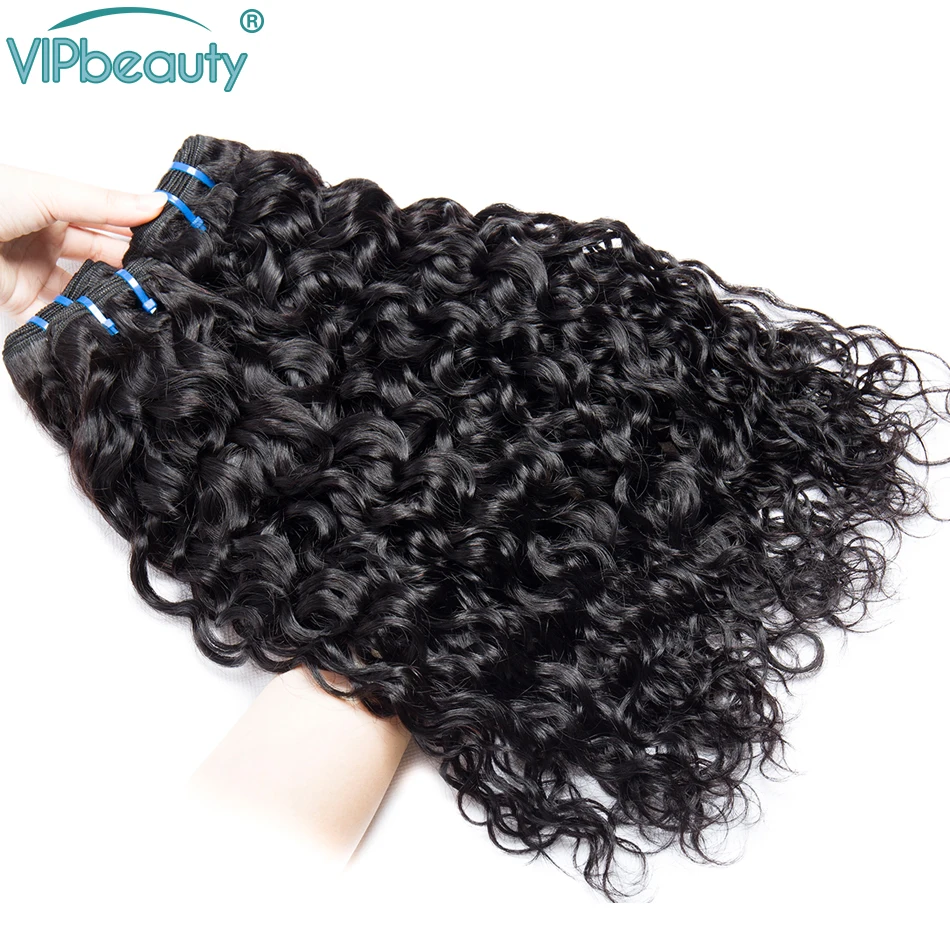 VipBeauty, волнистые пряди с закрытием, натуральный цвет, Remy, бразильские волосы, волнистые пряди с закрытием, человеческие волосы