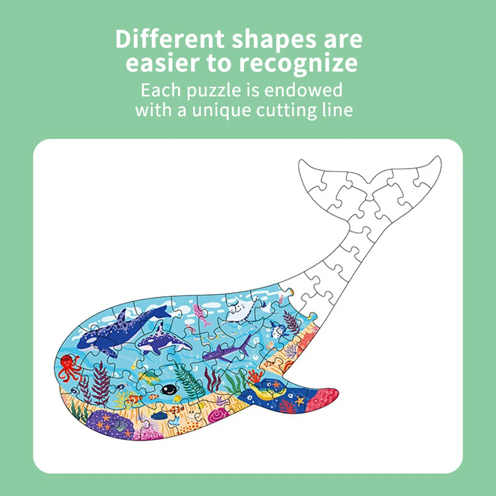 

Jigsaw Cartoon Children's Educational Toys Early Education Alien Puzzle Dinosaur Marine Animals Paper Puzzle Game