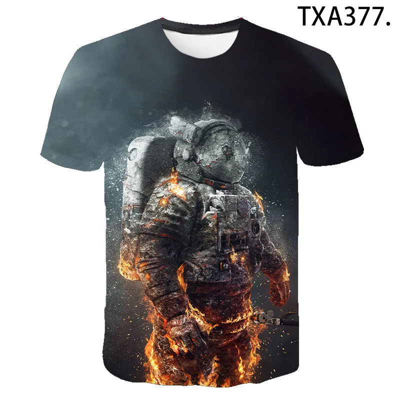 

Summer 2021 3D Printing Pattern Planet Science Fiction Astronaut Street Fashion Large Size T-Shirt