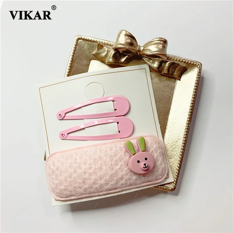 VIKAR 3 шт./компл. Женские Красочные заколки для волос с милыми рисунками из