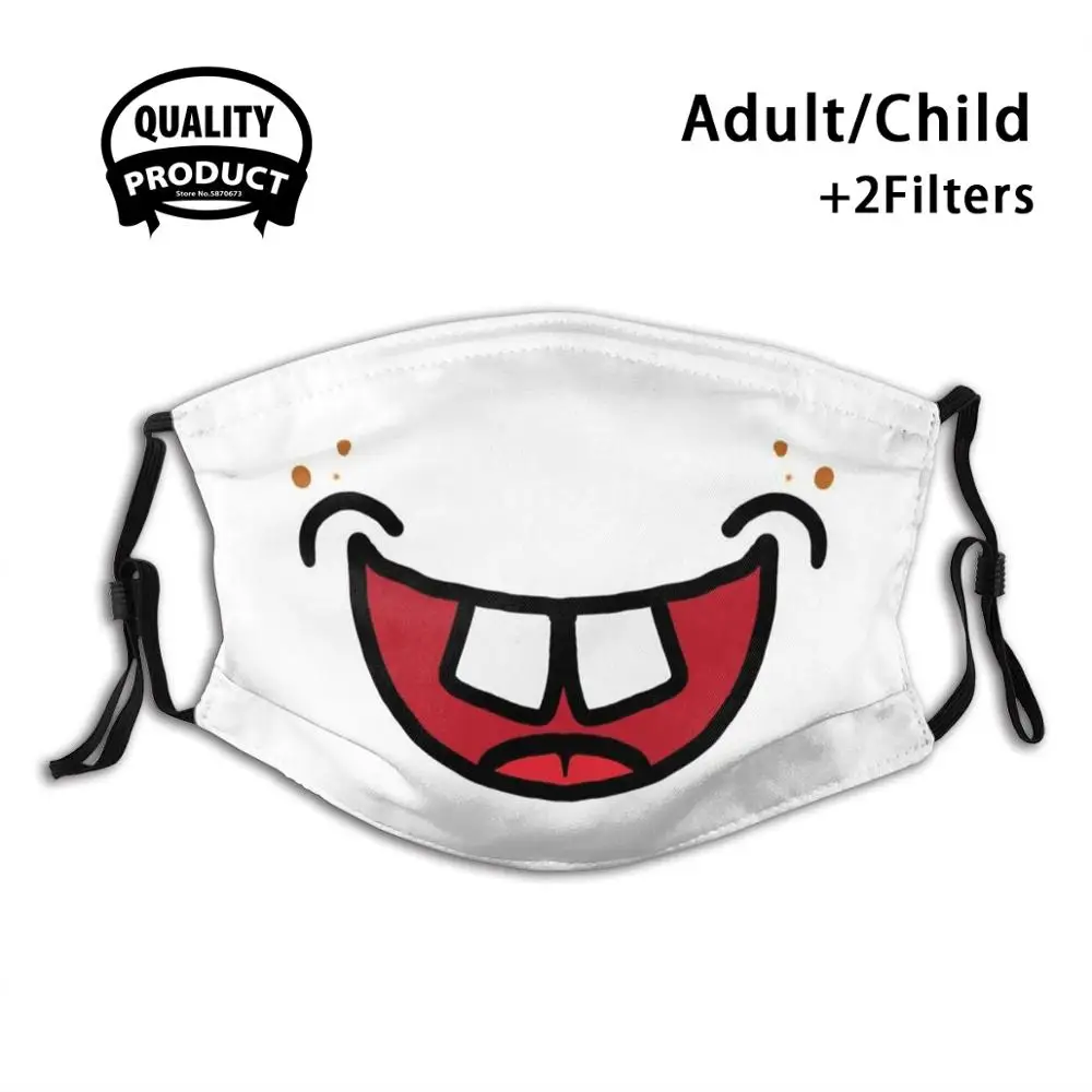 

Buck Teeth Anti Dust Face Mask Washable Filter Reusable Washable Smile Buckteeth Teeth Goofy