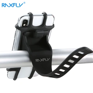 raxfly silicone bike phone holder stand for iphone 11 pro max samsung 6 5 inch bicycle clip motorcycle handlebar mount bracket free global shipping