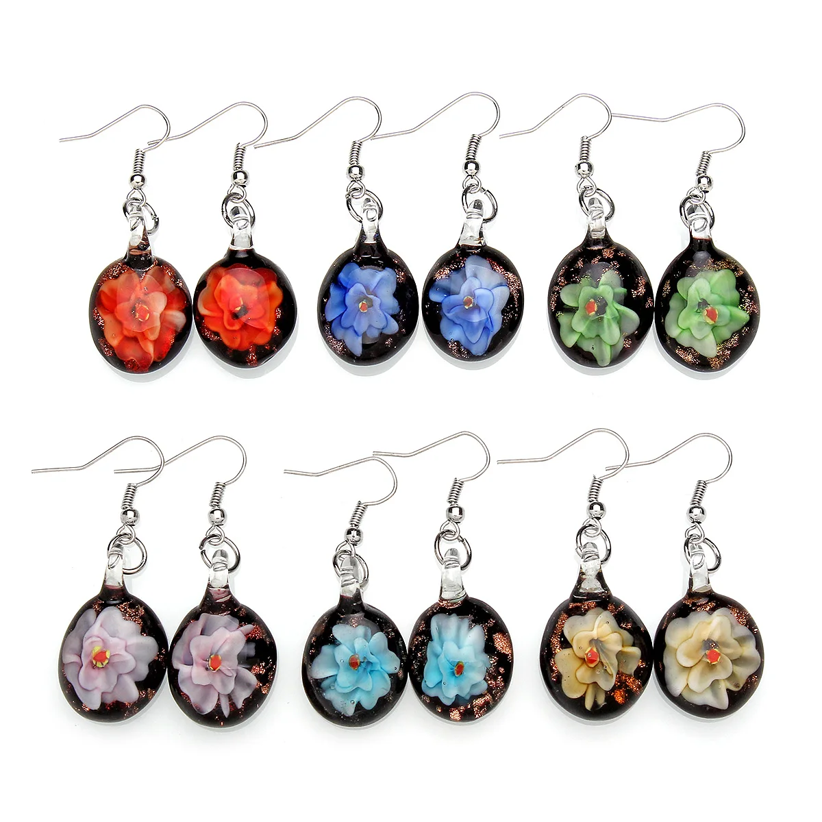 

Yingwu модные серьги-капли из муранского стекла, украшения для женщин, длинные висячие серьги, подарок 12 пар