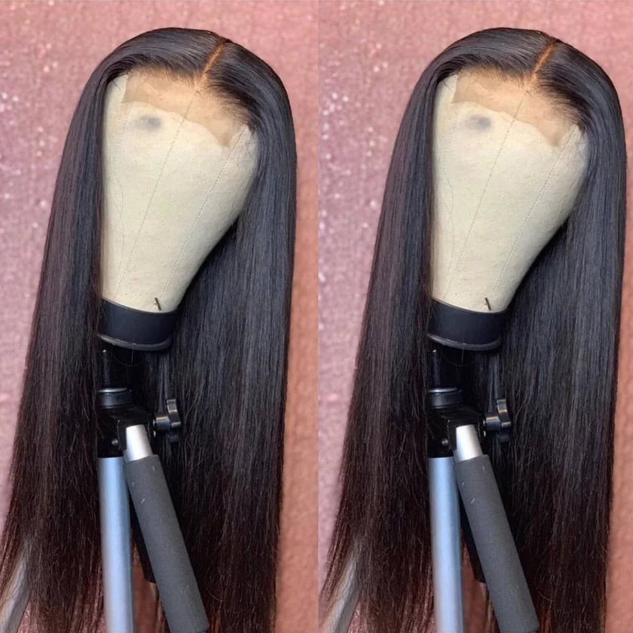 Beli Wig Berpenutup Renda 4X4 Lurus Tulang Prapuntk Dengan Rambut Bayi Wig Rambut Manusia Ketebalan Lurus 150% Untuk Wanita Kulit Hitam Renda Depan