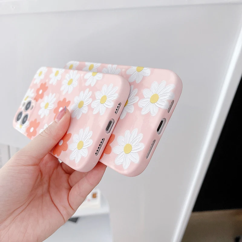

Cute Flower Phone Case For iPhone 11 Pro Max X XS Max XR 8 7 Plus 12 Pro Max Back Cover