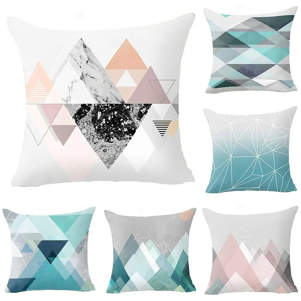 

Blue/Green Geometric Cushion cover 45x45cm Marble Texture Throw Pillow Case Cushion Cover For Sofa/Home Decor Pillowcase