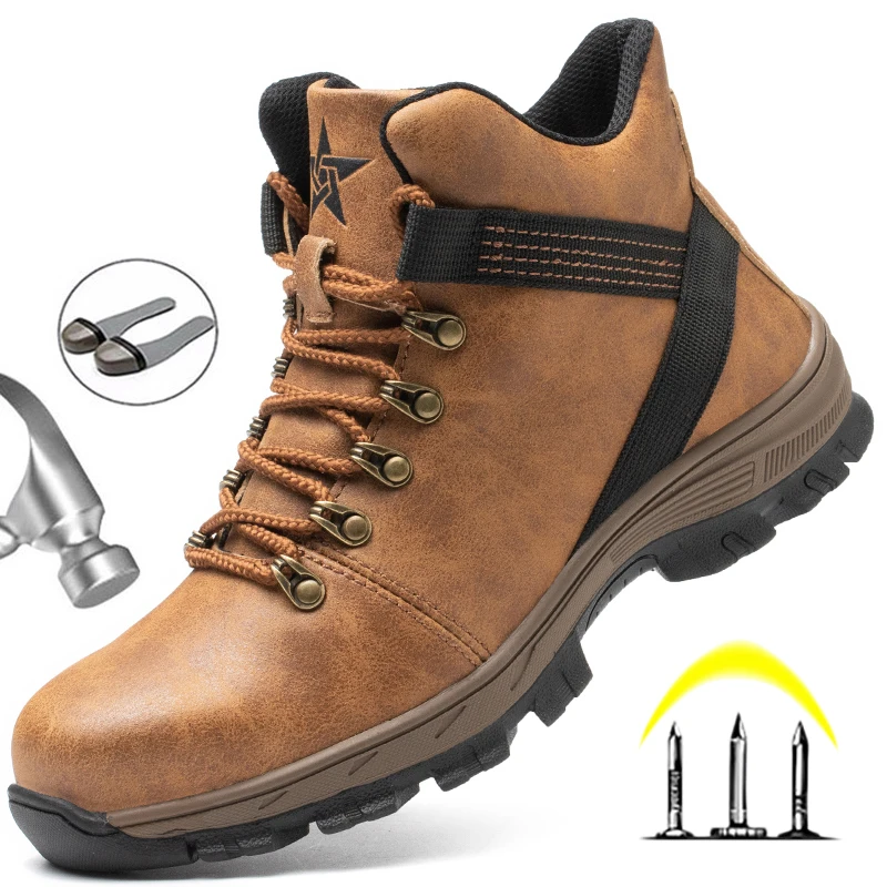Мужская зимняя обувь рабочие защитные ботинки модная защитная мужские