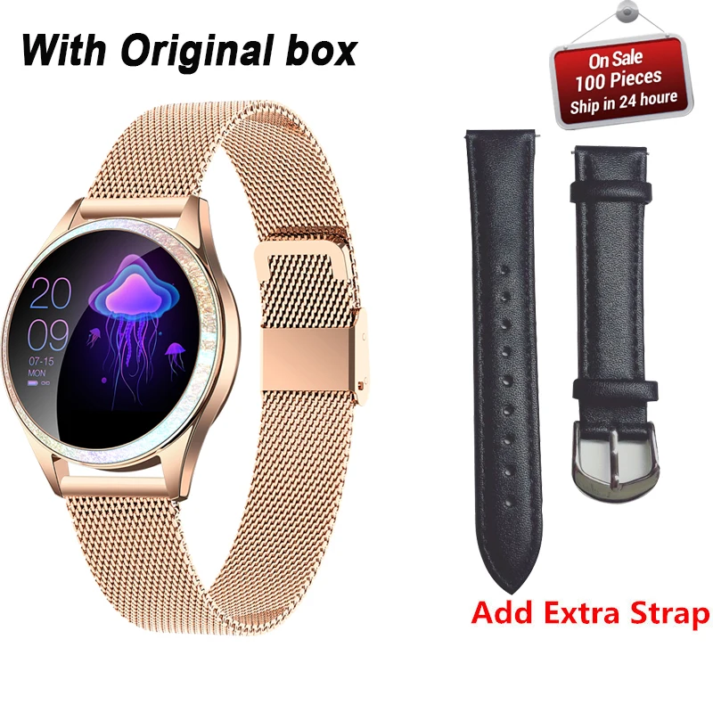 add extra strap KW20 женские Смарт-часы, модный прекрасный браслет, монитор сердечного ритма, мониторинг сна, умные часы для IOS Android PK H8 S3 KW10, ремешок - Цвет: add extra strap