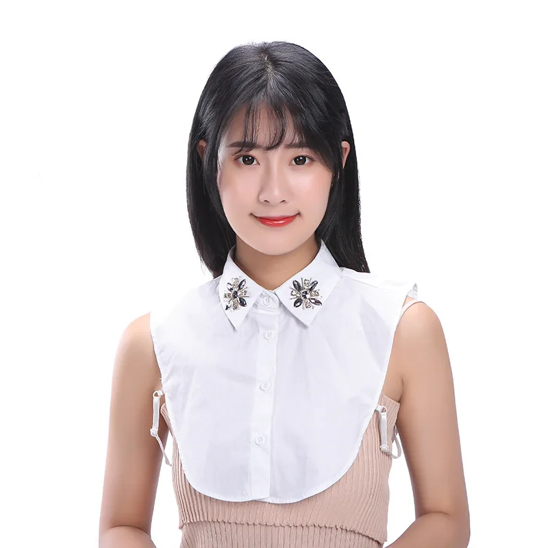 

Cotton Fake Collars for Women Detachable Collars Female False Collar Lapel Shirt Half Blose Removable Nep Kraagie Accessory