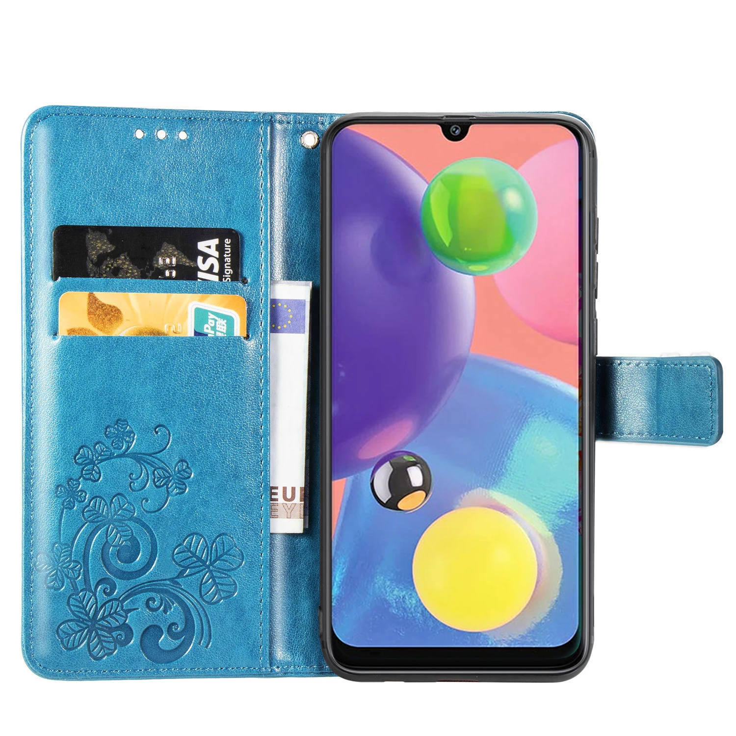 Чехол для Samsung Galaxy A70 из искусственной кожи с откидной крышкой + ТПУ чехол кошелек