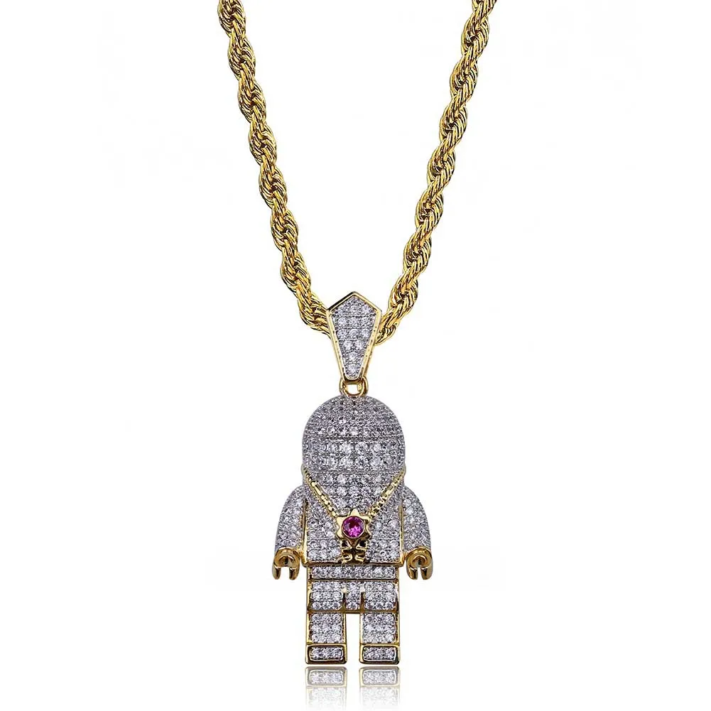 

Astronaut Pendant Item Pendant With Micro-Zircon Hip-Hop Man Hipster Necklace