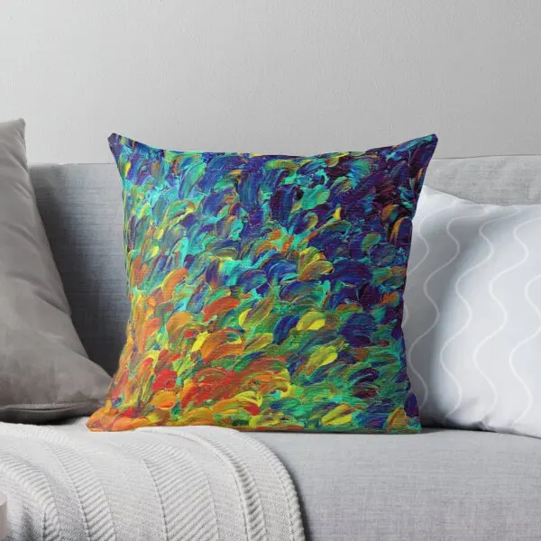 

FOLLOW THE CURRENT 1, Bold Colorful Abst Soft Decorative Throw Pillow Cover for Home Pillows NOT Included