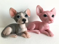 toy animals sphynx cat sphinx canadian hairless car toys shaking head for men desk decoration home pet model figure decor resin