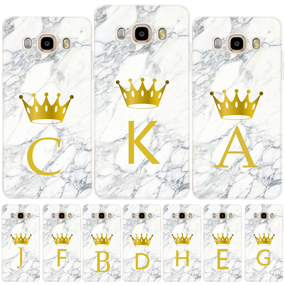 Заказные буквы начальные мраморные короны силиконовый чехол для телефона samsung