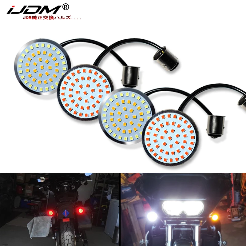 IJDM Белый/янтарный 1157 полный светодиодный сигнал поворота светильник лампы для