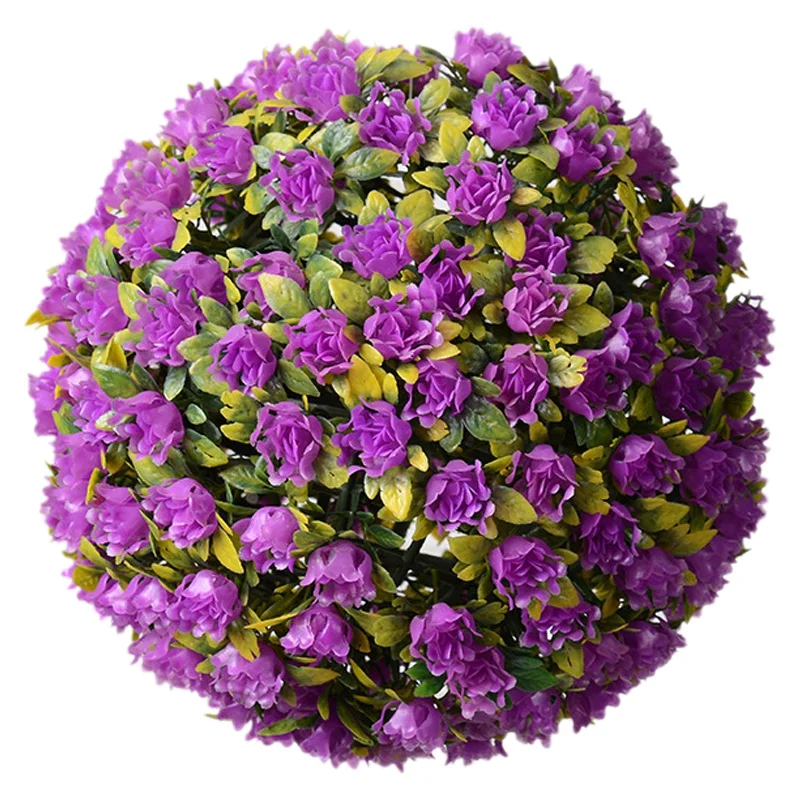 

28cm Artificial Rose Flower Balls Topiary Hanging Basket Plant UV Fade Protected