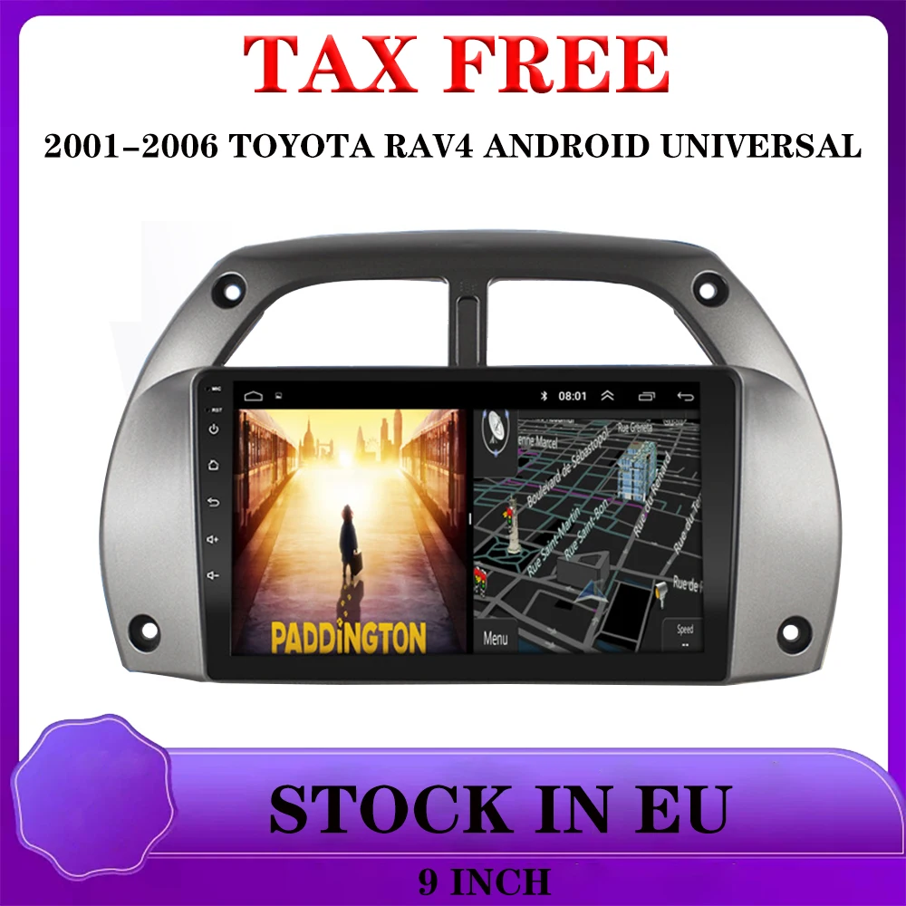 Автомагнитола для Toyota RAV4 01-06 стерео-система на Android Wi-Fi с экраном FM USB SD MirrorLink