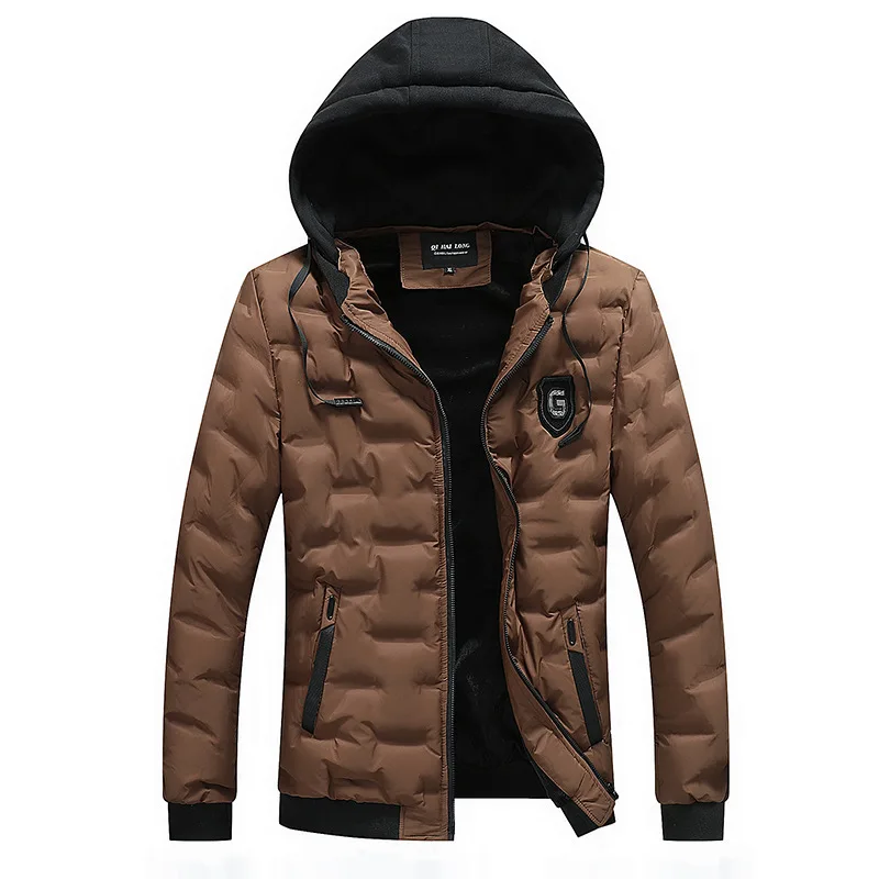 Men's Thickening Cotton-padded Jacket Increase Down Even Hat Keep Warm Cotton Black Hats