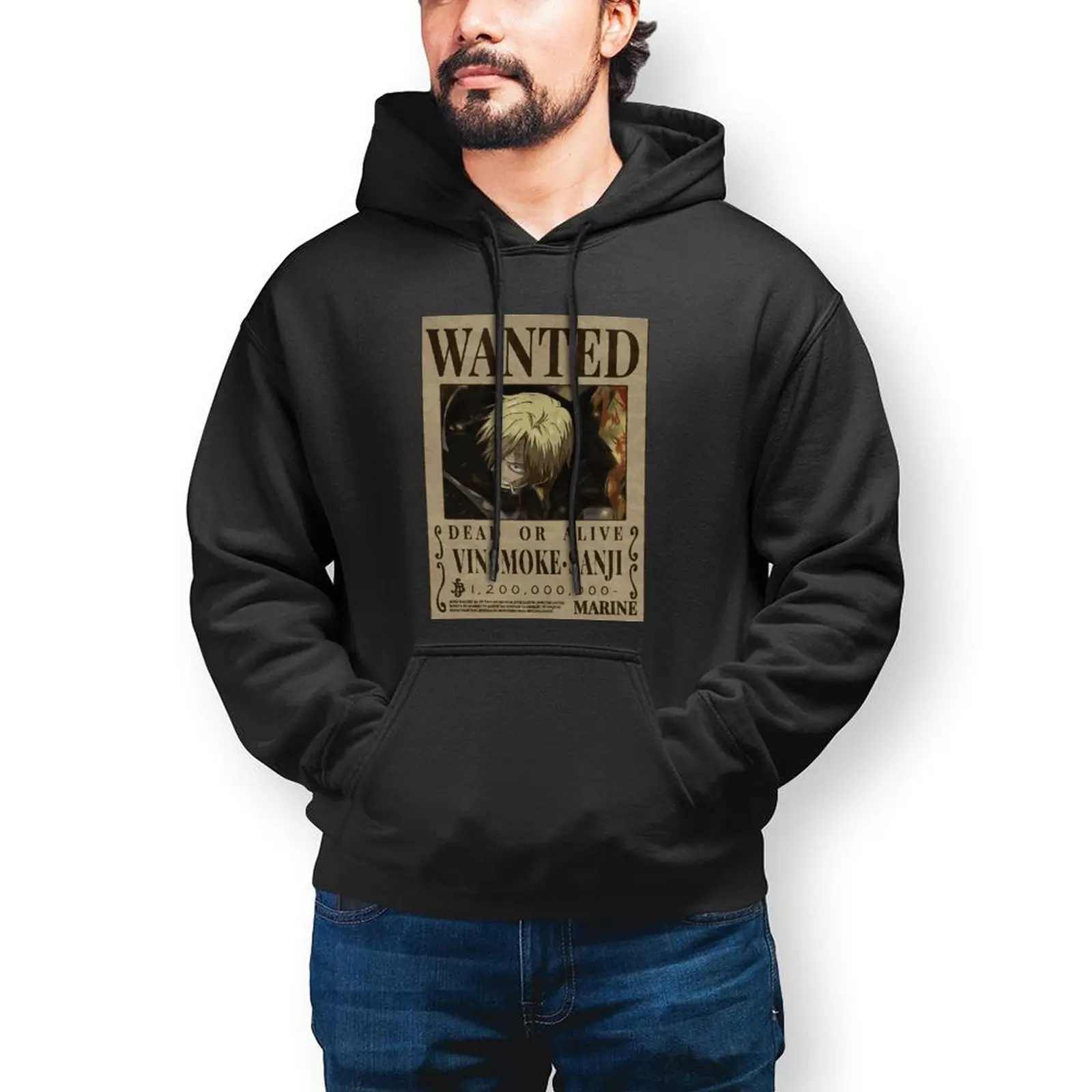 

Bandai One Piece Wanted Poster Sanji Vinsmoke Hoodie Anime Cotton Winter Hoodies Popular Oversized Streetwear Pullover Hoodie Me