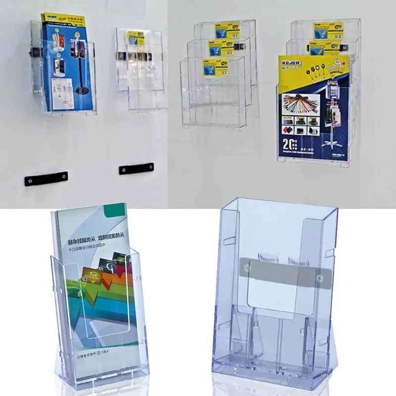 

Vividcraft Office Display Clear Acrylic Business Transparent Brochure Stand Desk Display Pamphlet Card Holder Holder Paper Z6O2