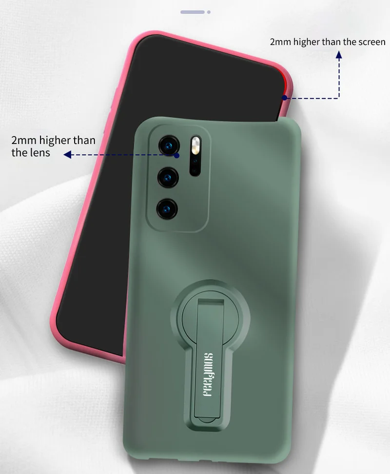 

Liquid Coque Huawei P30 Pro Mate 40 Pro P40 Silicone Multifunctional Stand Phone Case Environmental Protection Mate40Pro+ Cases
