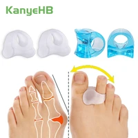 blue transparent silicone gel toe separator relief hallux valgus pain bunion spacers thumb corrector foot massage care tool