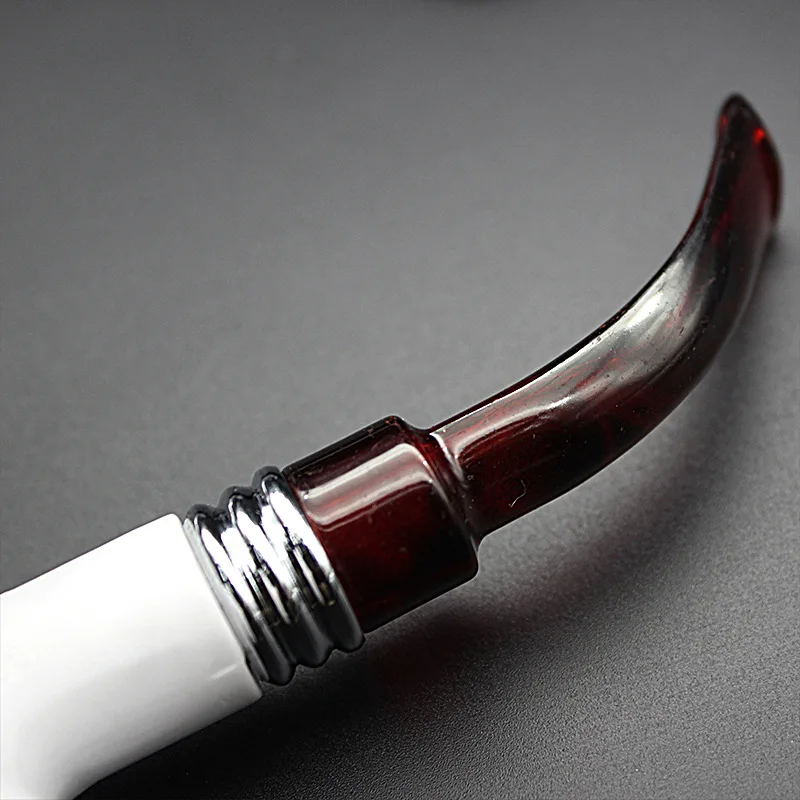 

White Color Resin Smoking Pipe Detachable Herb Pipes Tobacco Holder Mouthpiece Smoking Accessories Gift For Father Husband