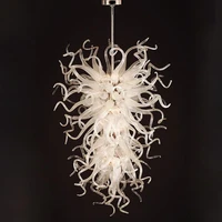 white clear pendant lights hand blown glass modern chandeliers dining living room art deco lighting 40 or 52 inches
