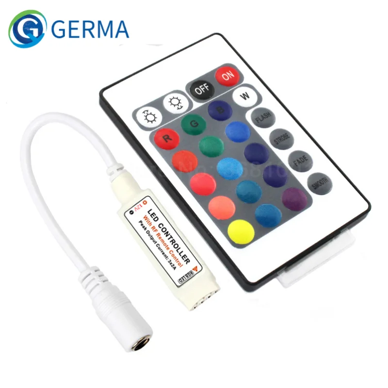 GERMA DC 12 В мини RGB RF пульт дистанционного управления USB 24 ключа беспроводной