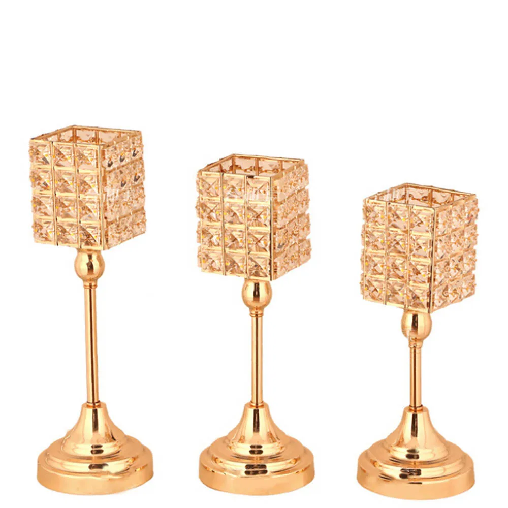 Хрустальные винтажные подсвечники Металлические Свадебные стол украшения для