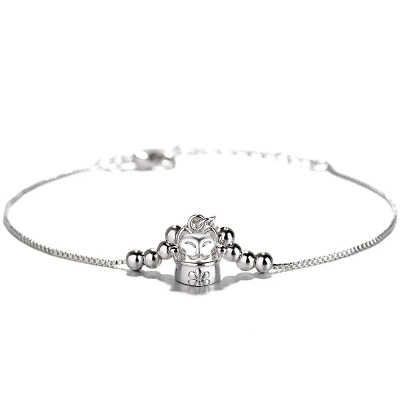 

Fashion Jewelry Cap Charm Bracelet Simple Snake Chain Round Bead Metal Bracelet For Girl Lady Gifts