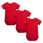 3 предмета в комплекте Детские боди для новорожденных, для маленьких мальчиков и девочек красного цвета с короткими рукавами для девочек, хлопковая одежда для детей на лето для малышей, боди для новорожденных Комбинезо
