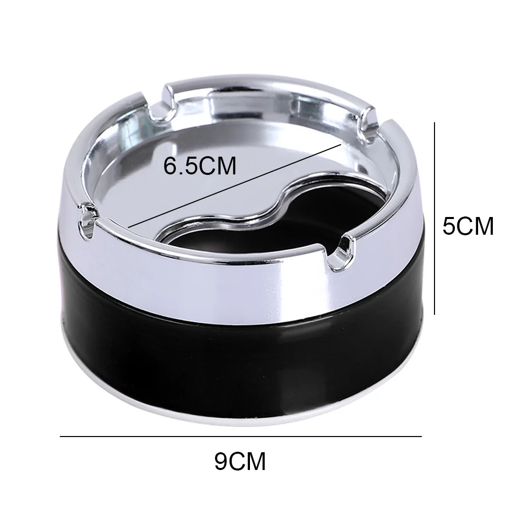 

1PC Round Ashtray Office Living Room Bedroom Metal Ashtray with Cover Home Personality Desktop Cleaning Container Supplies