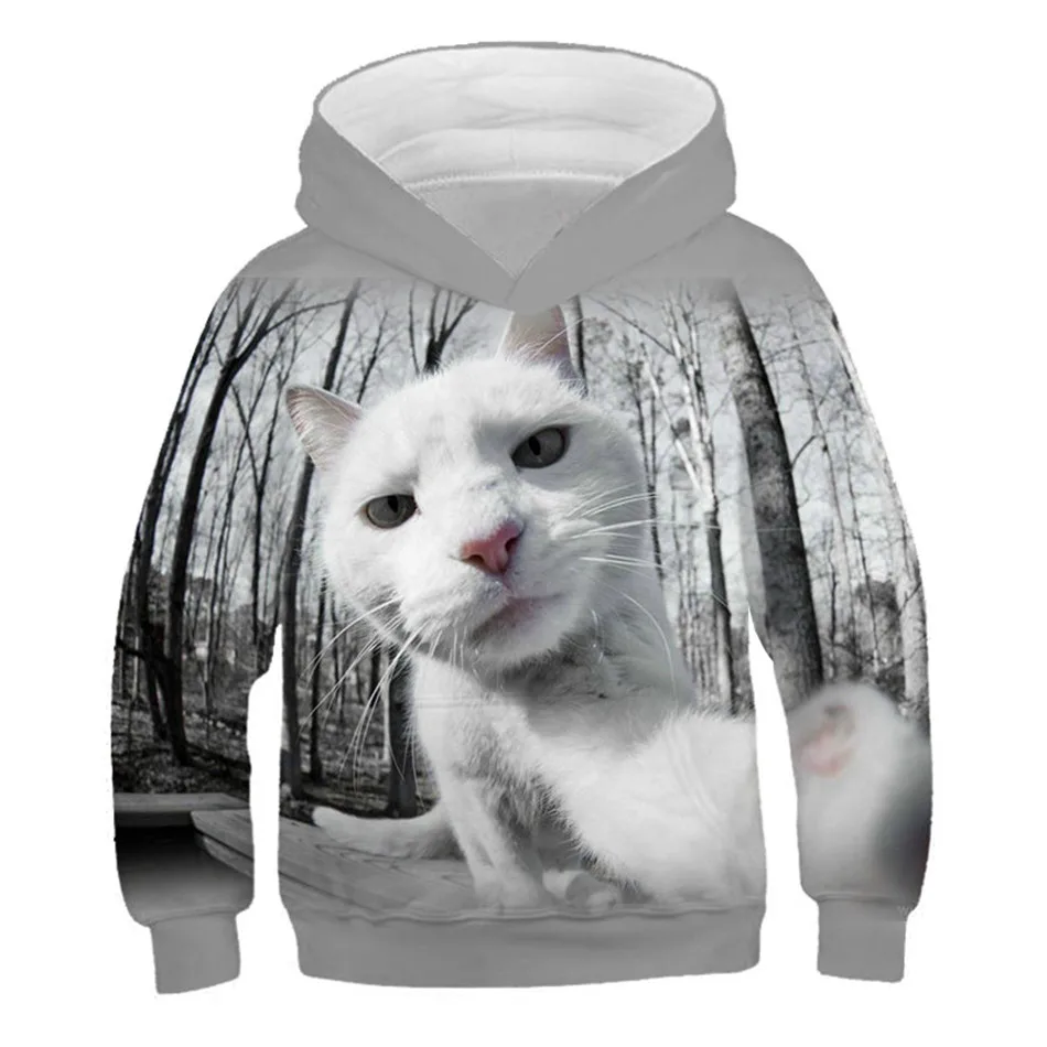 3D толстовки для мальчиков и девочек милые очки с животными детские капюшоном