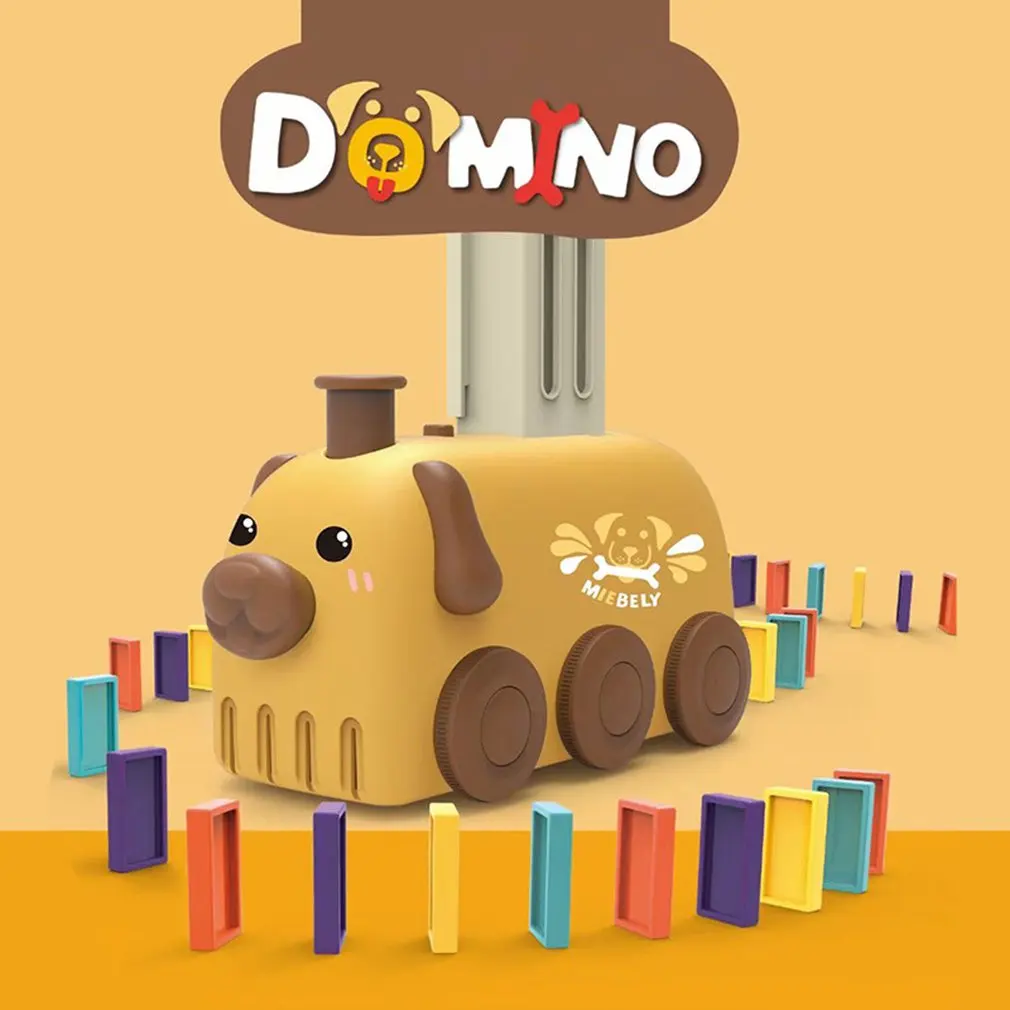 

Electric Automatic Laying Domino Brick Train Building Blocks Rocket Toys For Children Colorful Domino Game Educational Toys