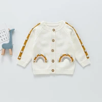 milancel 2021 autumn new baby sweaters girl rainbow knitwear boys cardigans toddler outfit
