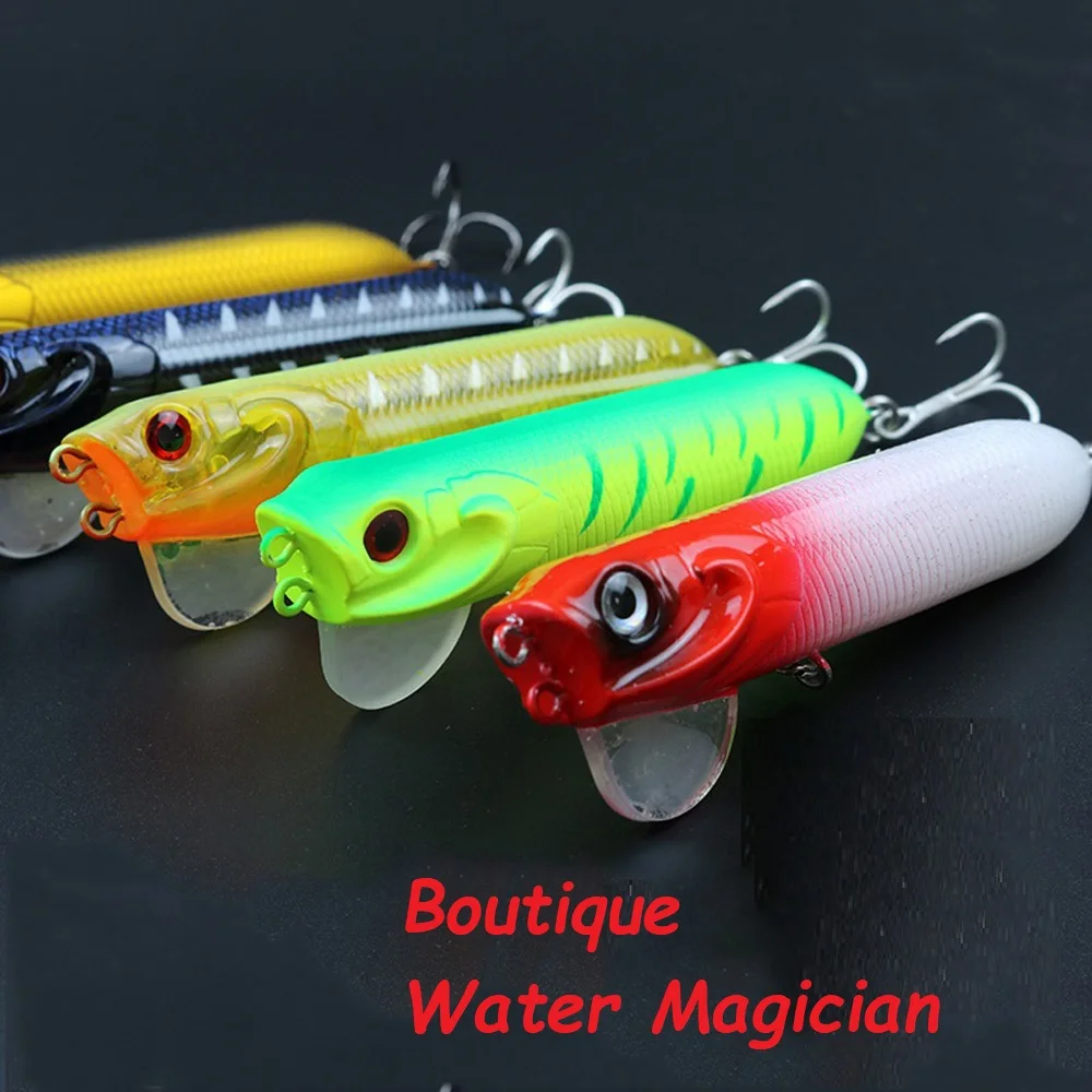 1pcs Water surface magician Hard Pencil Wobblers Popper Lures 9.5cm/18g Artificial 3D eyes Bait Snake Walker Lure Fishing Tackle | Спорт и