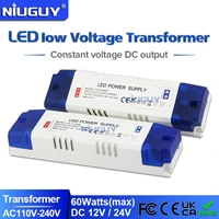 60w led transformer driver 110 240vac to dc12v24v niuguy power supply constant voltage for lights strips g4 mr11