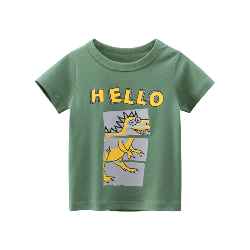 

2021 Summer Children Boys Girls Clothing Toddler Kids T-shirts For Girls Boys Tops Tees Baby Dinosaur T Shirt Casual Clothes