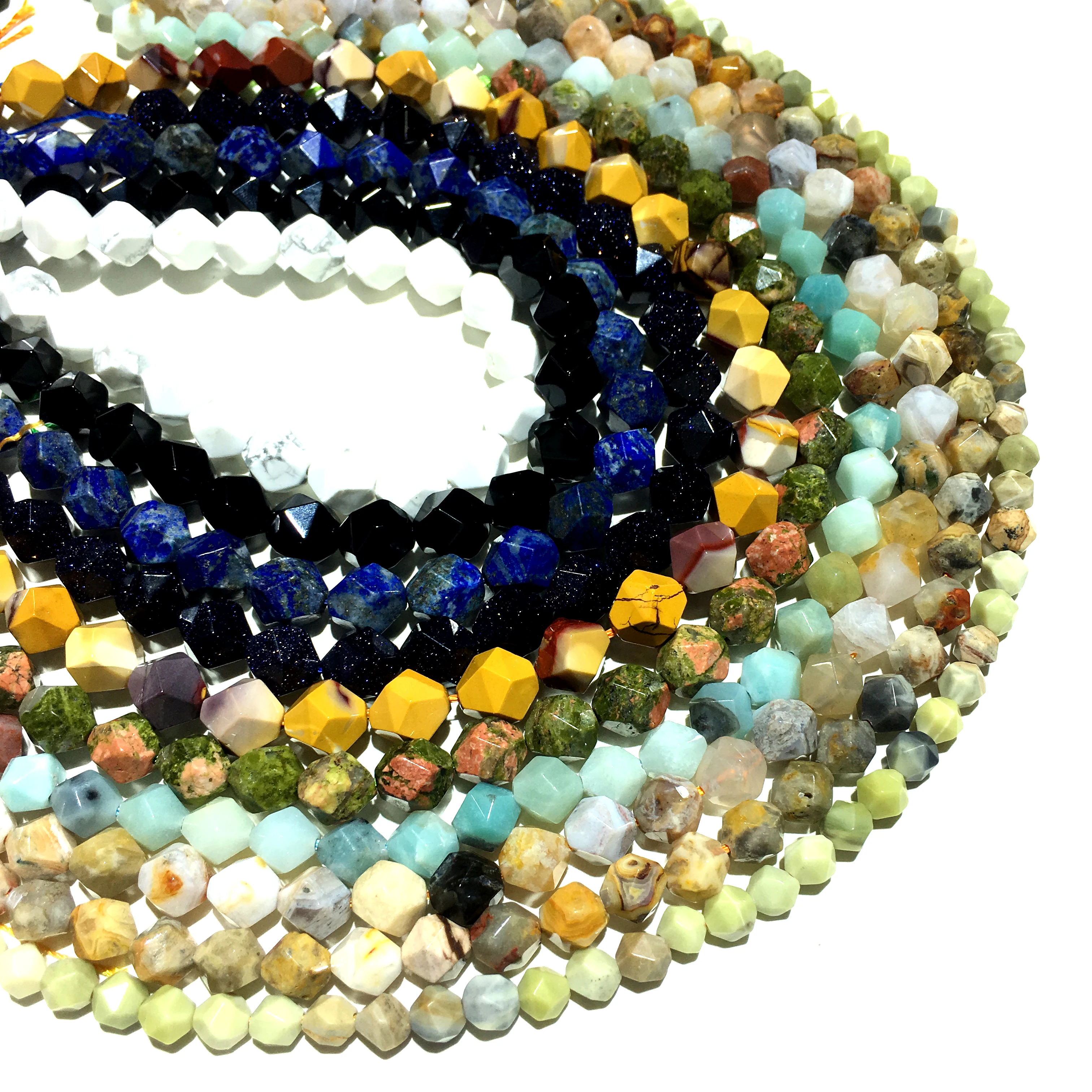 Натуральный камень подлинный граненый Nugget Loose Bead 6 8 10 мм драгоценный исцеляющая