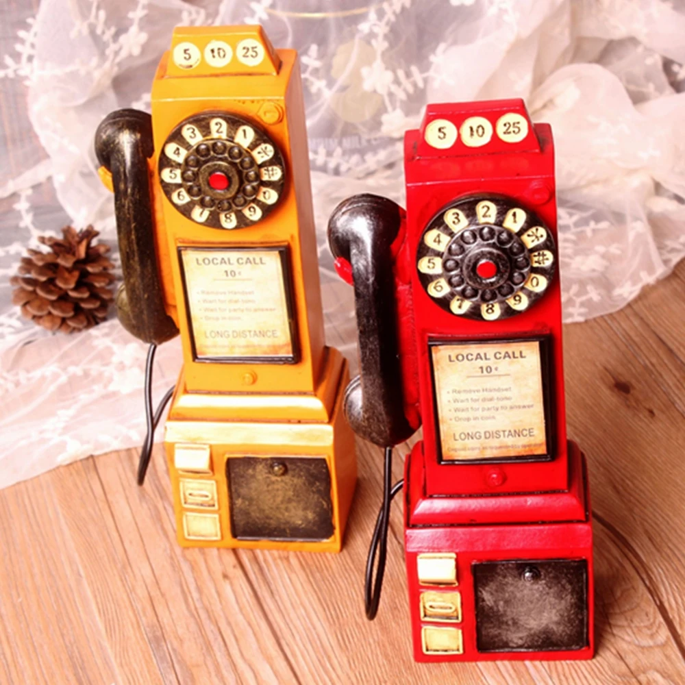 Antique Phone Styling Piggy Bank Vintage Booth Figurine Call Telephone KYY9004 | Дом и сад